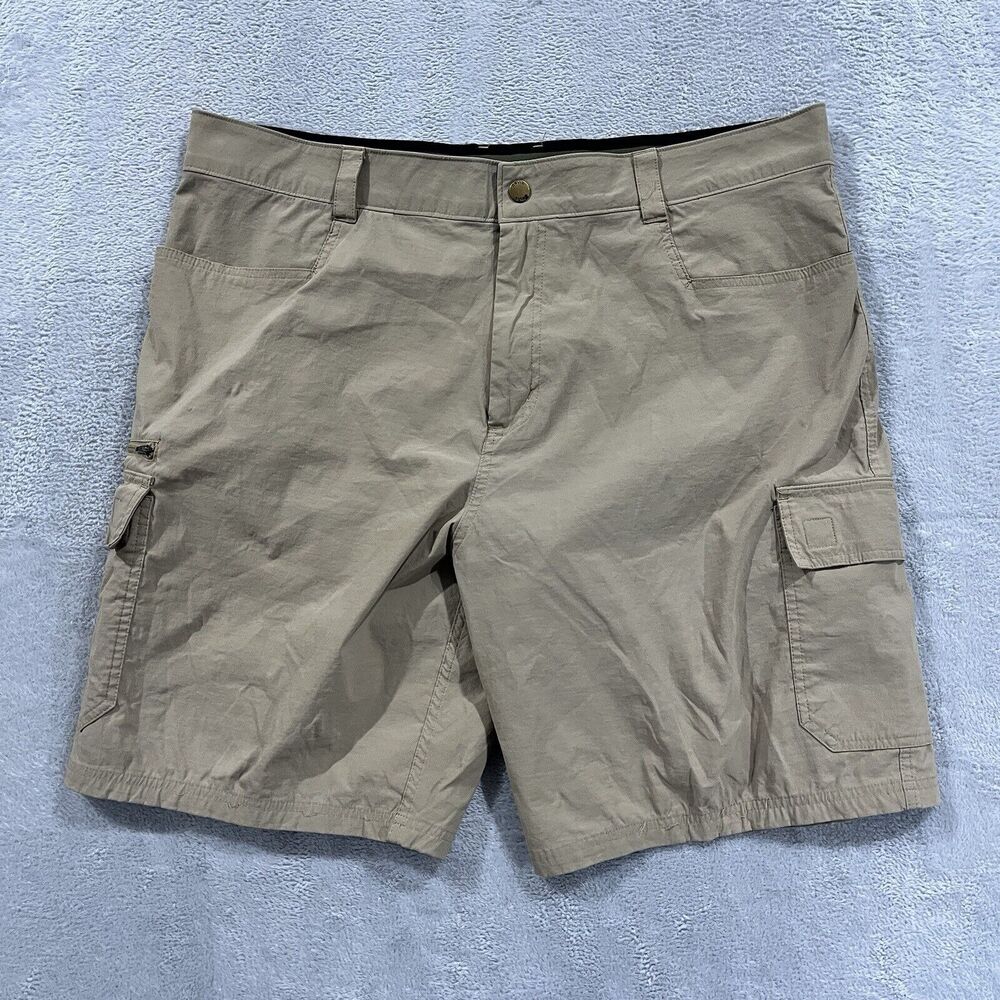 Orvis Tech Cargo Shorts Mens 40 Beige‎ Nylon Fishing Camping Backpacking
